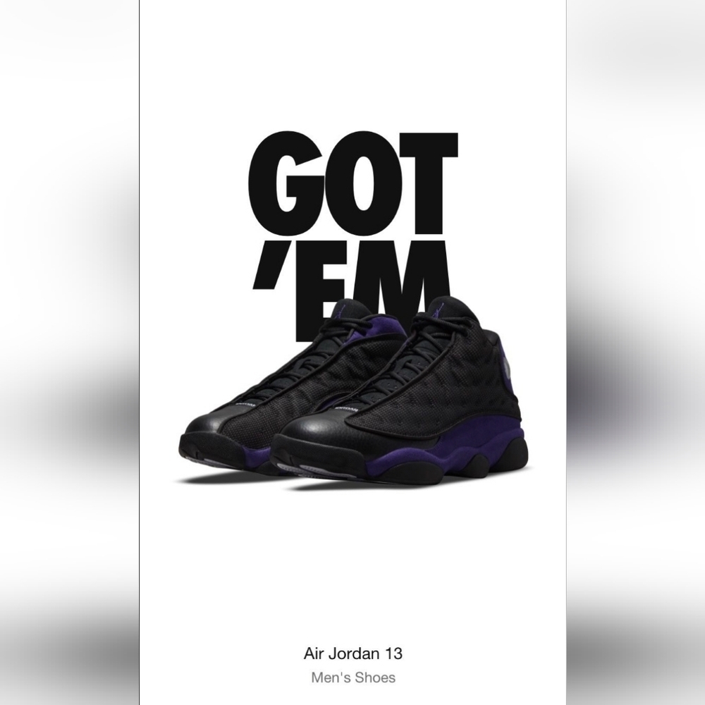Air Jordan Retro 13 Black/Court Purple/White